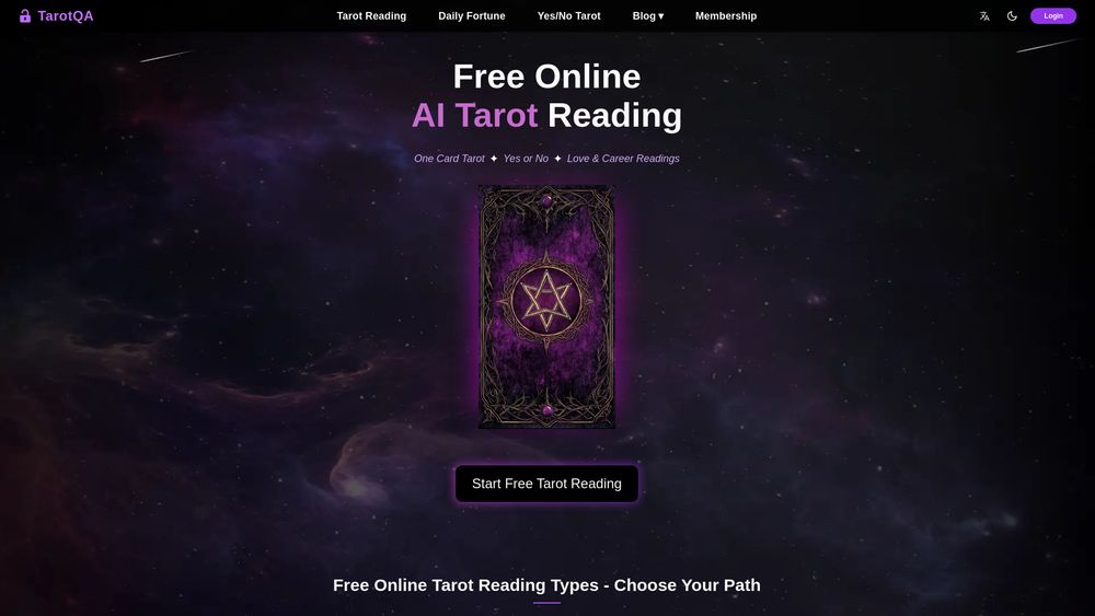 Screenshot of TarotQA