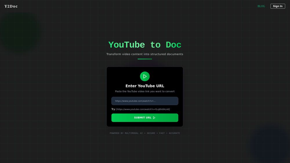 Screenshot of y2doc