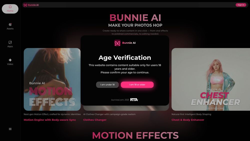Screenshot of Bunnie AI