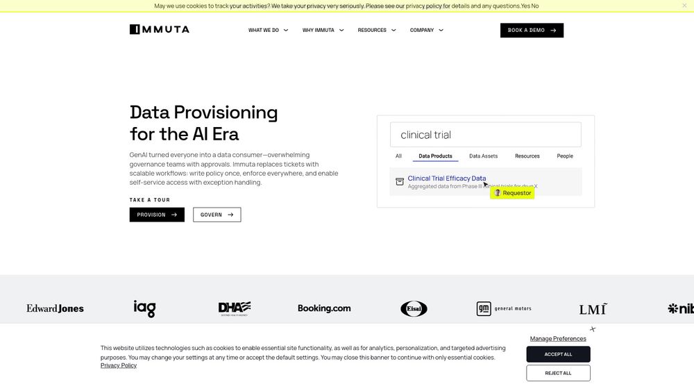 Screenshot of Immuta