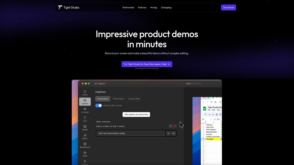 Screenshot of Tight Studio