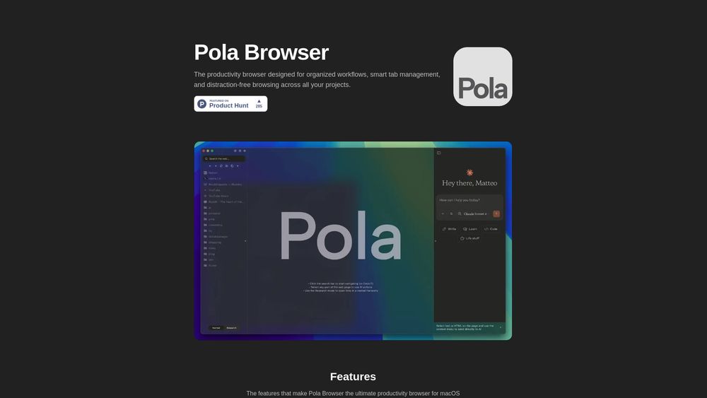 Screenshot of Pola Browser