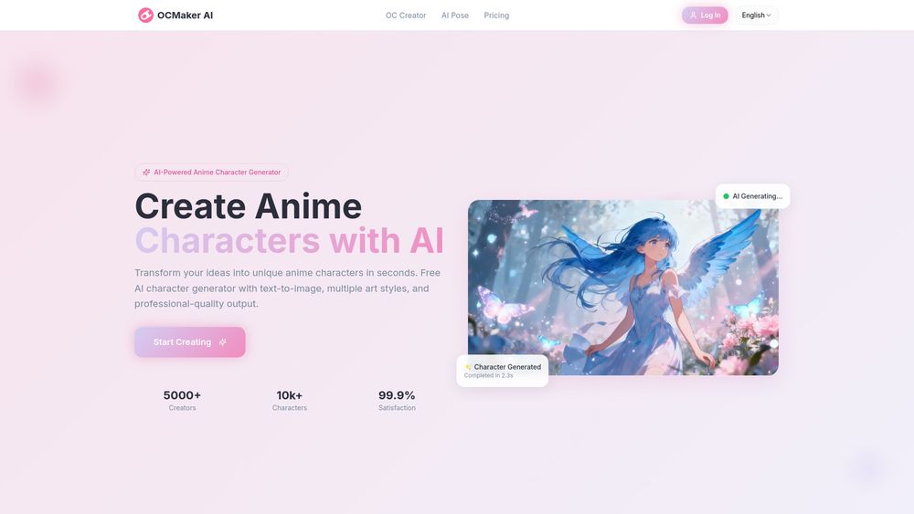 Screenshot of OCMaker AI Screenshot of OCMaker AI