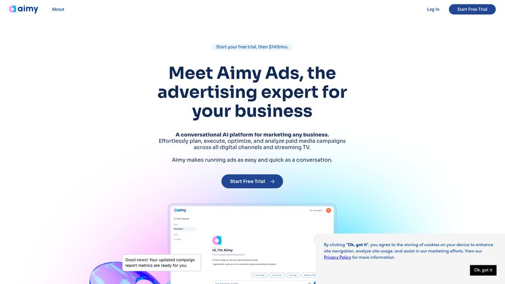 Screenshot of Aimy Ads