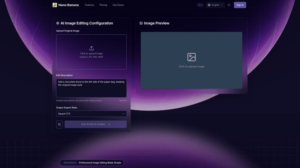 Screenshot of Nano Banana