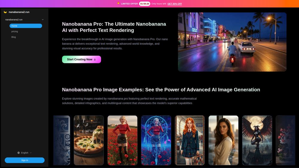 Screenshot of nanabanana2.run