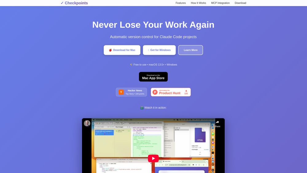 Screenshot of Never lose your work again
