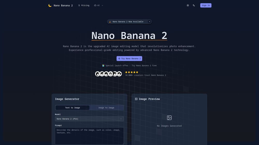 Screenshot of Nano Banana 2 (Pro) Screenshot of Nano Banana 2 (Pro)