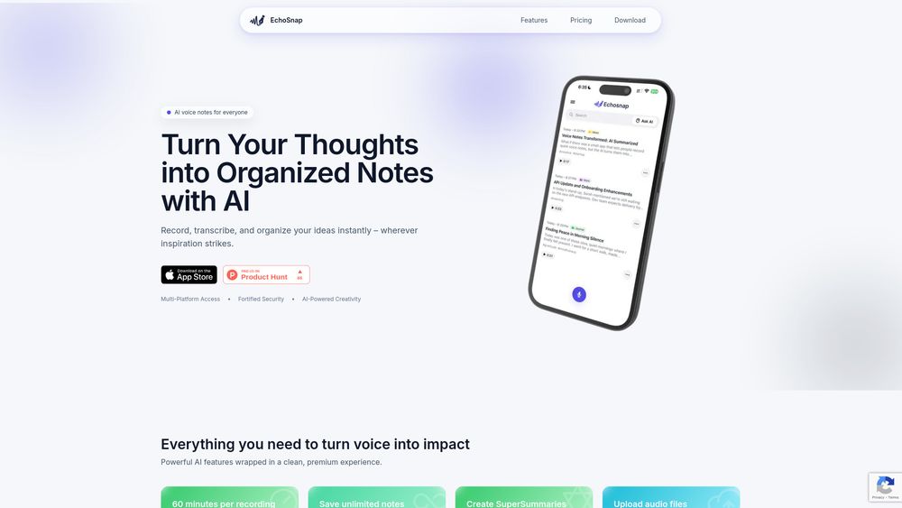 Screenshot of Echosnap Ai
