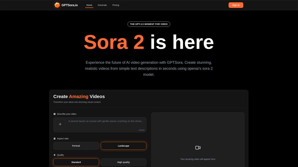 Screenshot of GPTSora