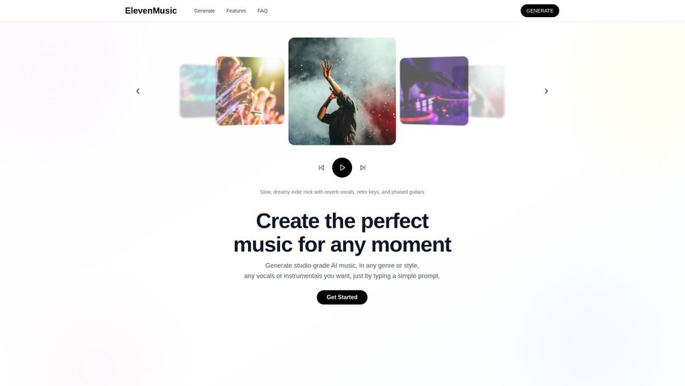 Screenshot of Eleven Music