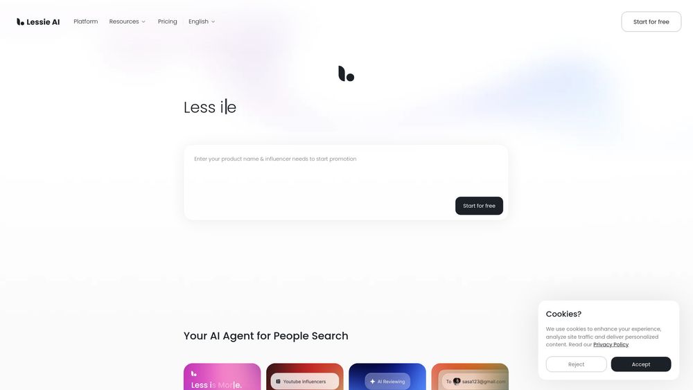 Screenshot of Lessie AI
