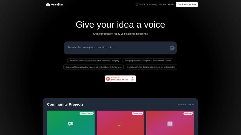 Screenshot of Voicebun
