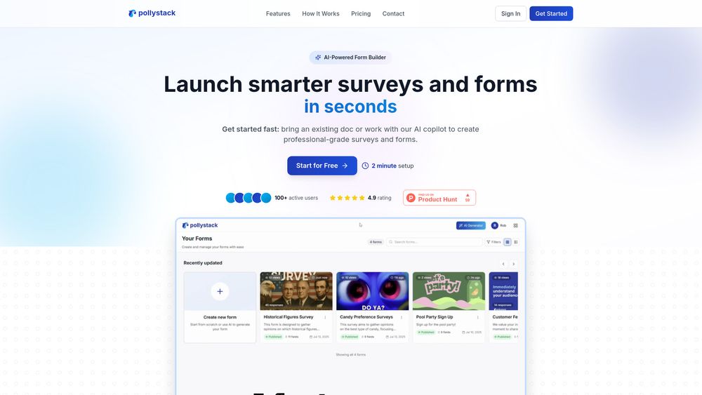 Screenshot of Pollystack