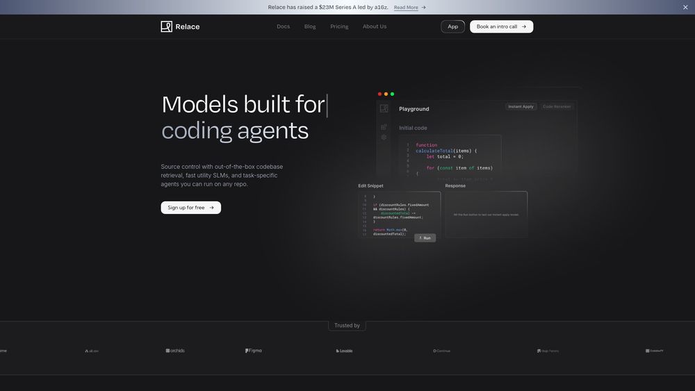 Screenshot of Relace
