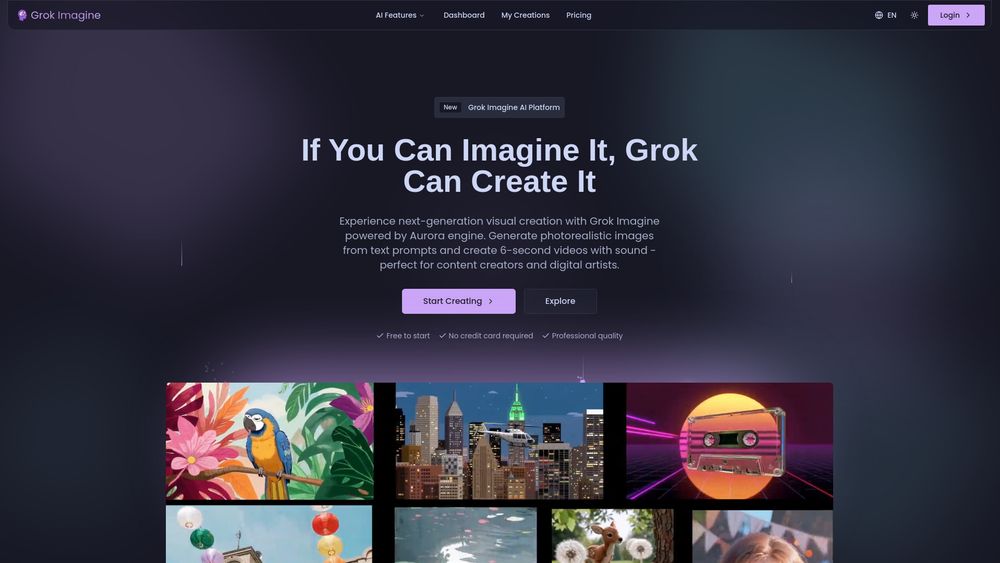Screenshot of Grok Imagine