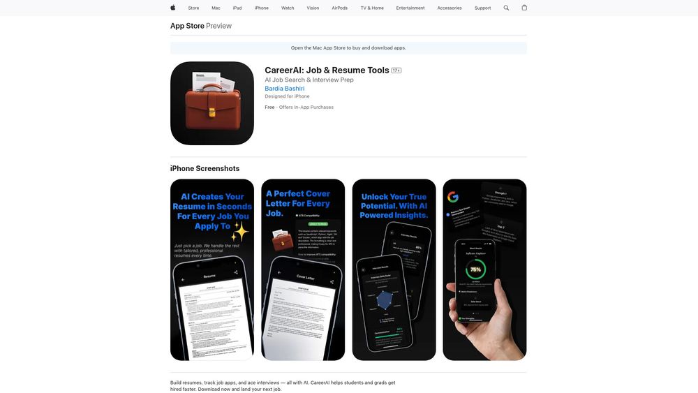 Screenshot of All-in-one job hunt AI app for iOS
