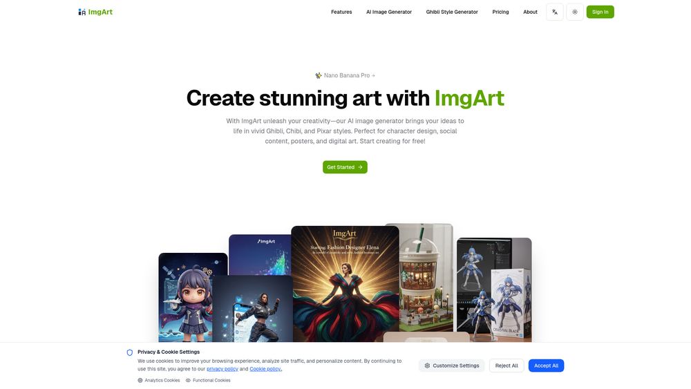 Screenshot of ImgArt Ai