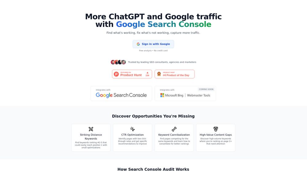 Screenshot of Search Console Audit