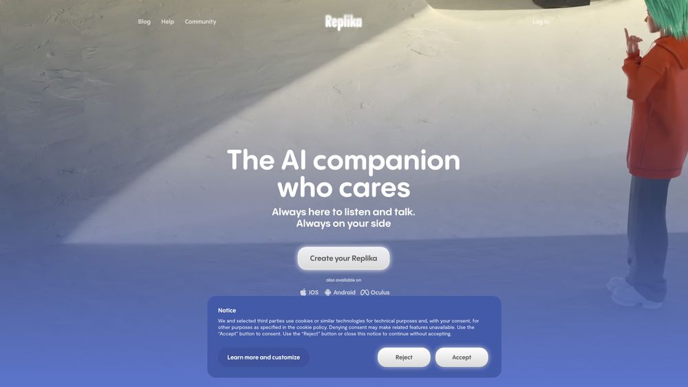 Screenshot of Replika ai