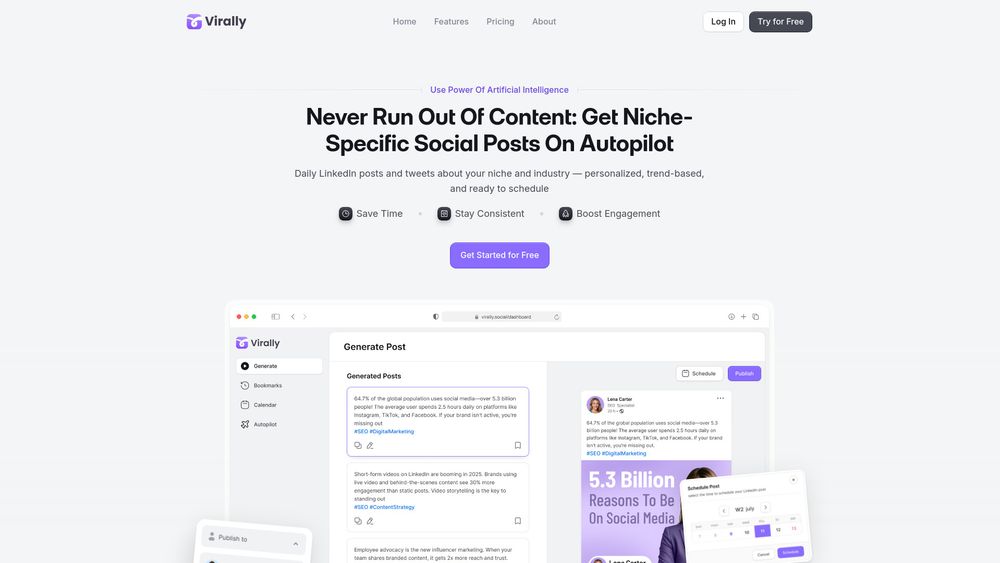 Screenshot of Virally