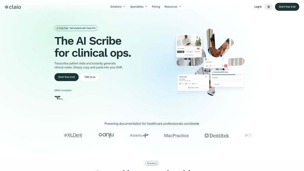 Screenshot of Claio.ai
