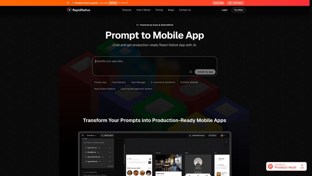Screenshot of RapidNative