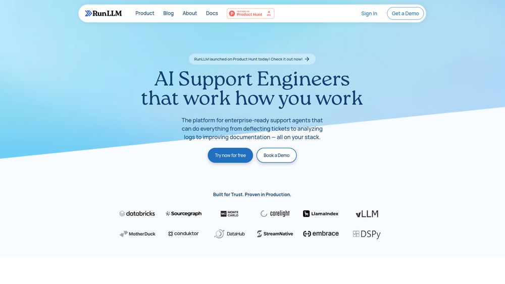 Screenshot of RunLLM