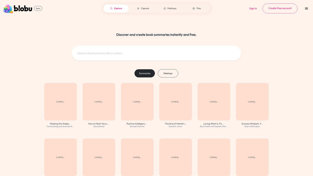 Screenshot of Blobu.ai