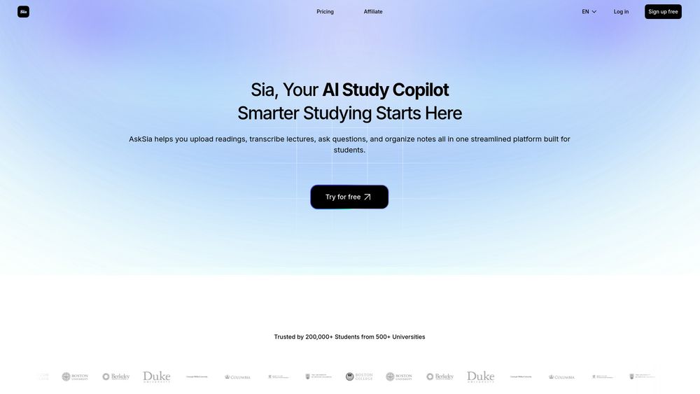 Screenshot of Asksia