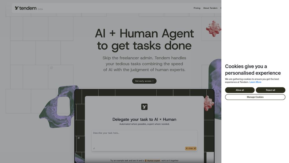 Screenshot of Tendem AI Screenshot of Tendem AI