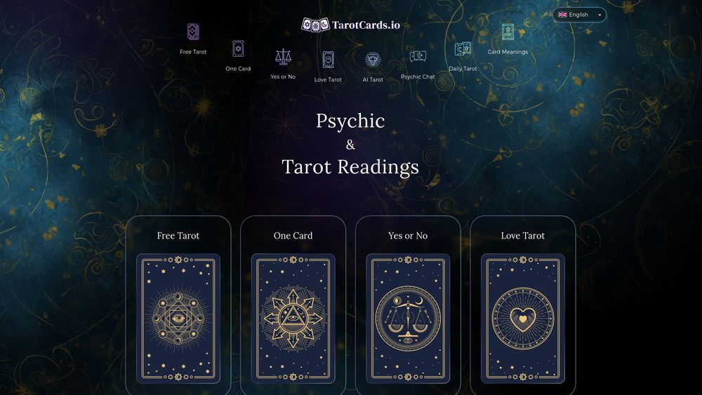 Screenshot of TarotCards.io