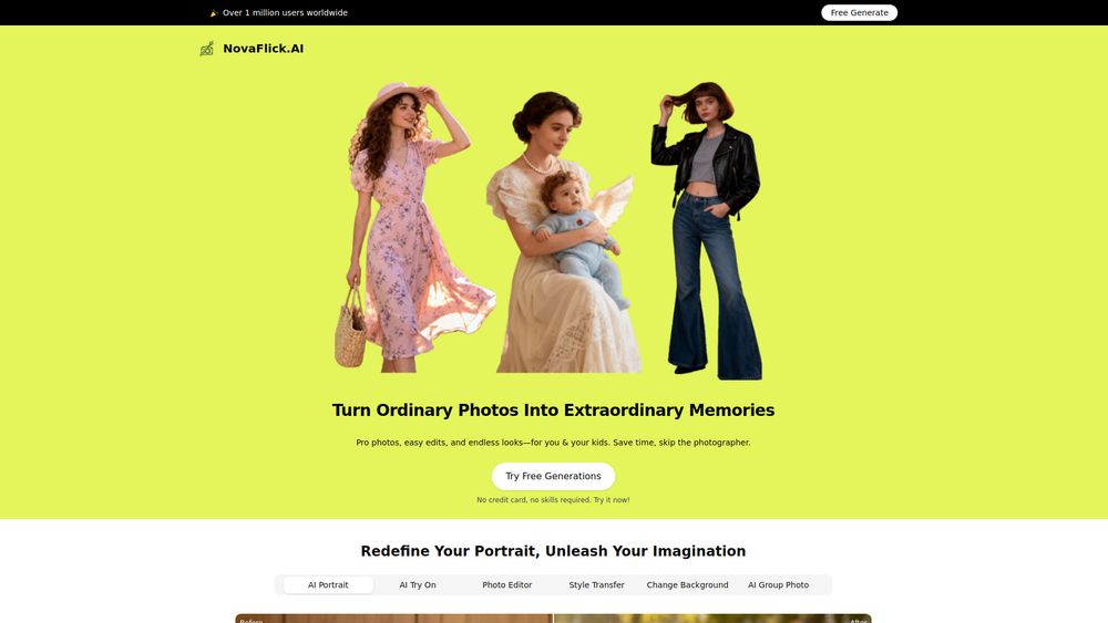 Screenshot of NovaFlick AI