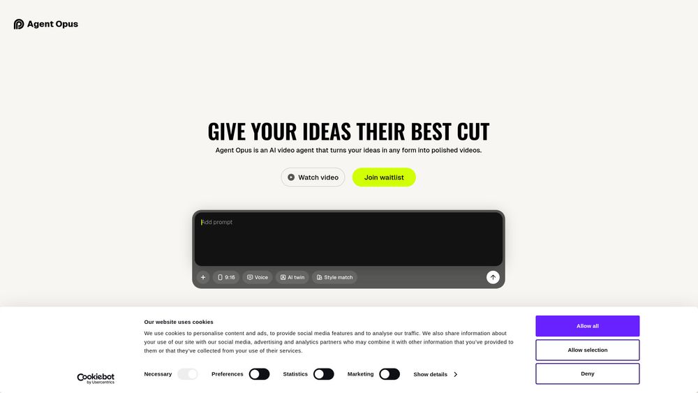 Screenshot of Agent Opus Screenshot of Agent Opus
