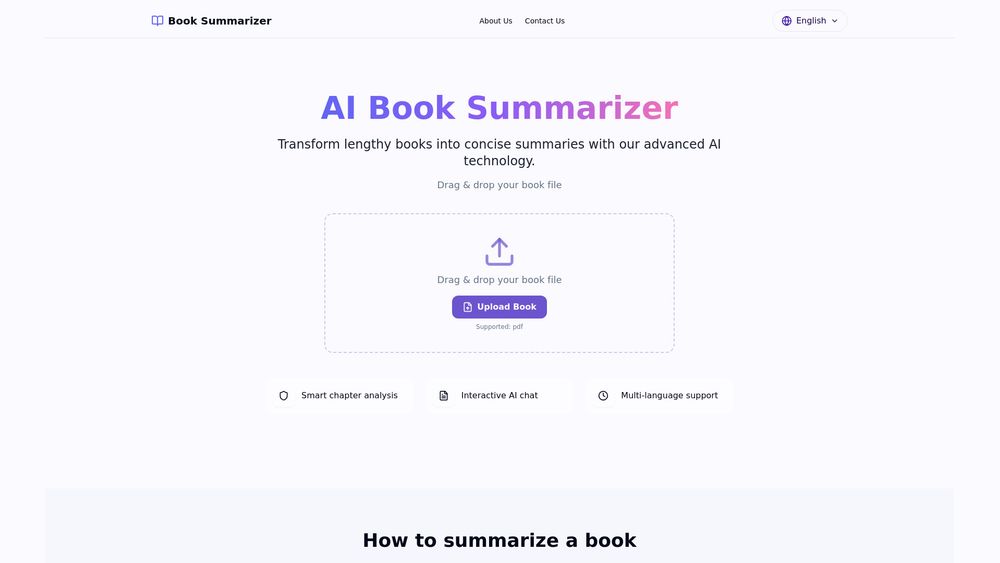 Screenshot of AI Book Summarizer