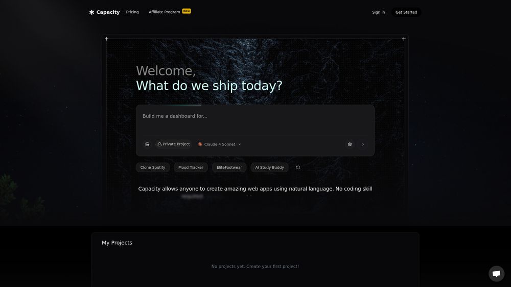 Screenshot of Capacity