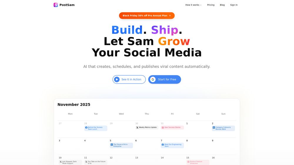 Screenshot of PostSam