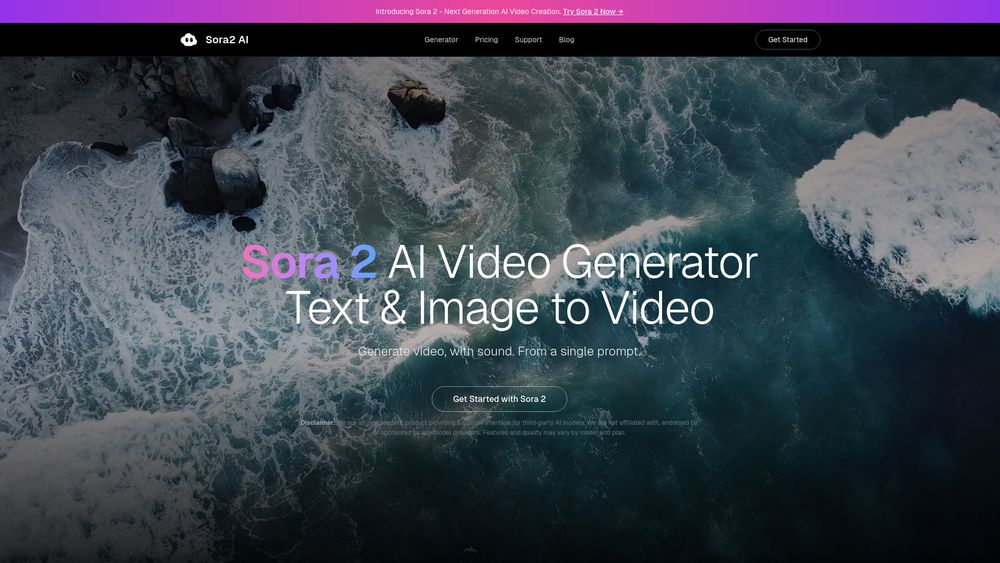 Screenshot of Sora 2 — AI Video Generator