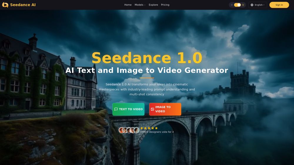 Screenshot of Seedance 1.0 AI