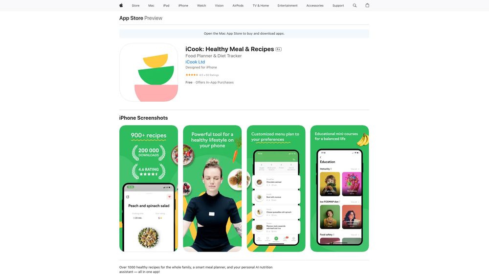 Screenshot of iCook