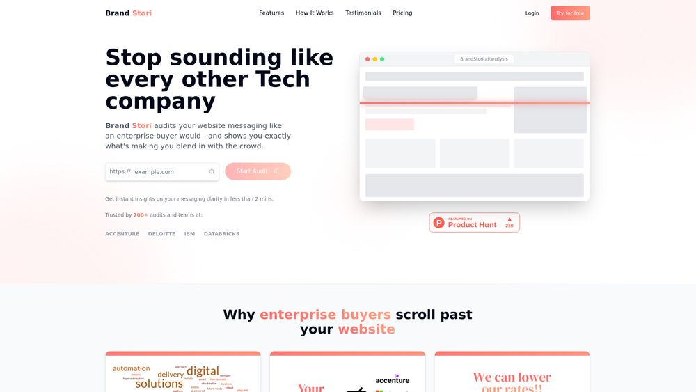 Screenshot of Brand Stori