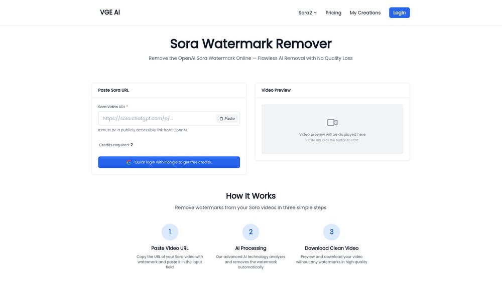 Screenshot of Sora Watermark Remover
