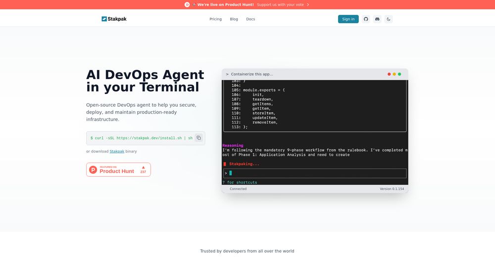 Screenshot of Stakpak.dev