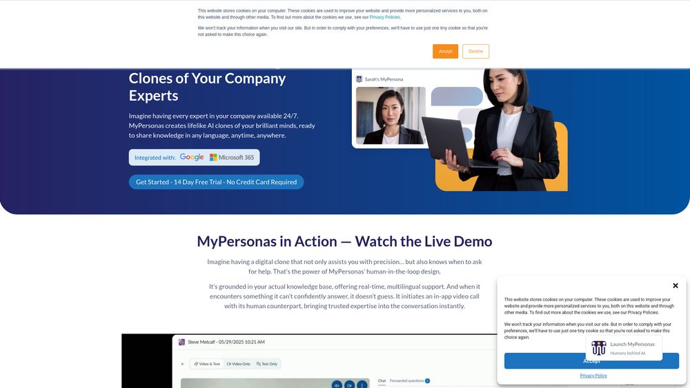 Screenshot of MyPersonas