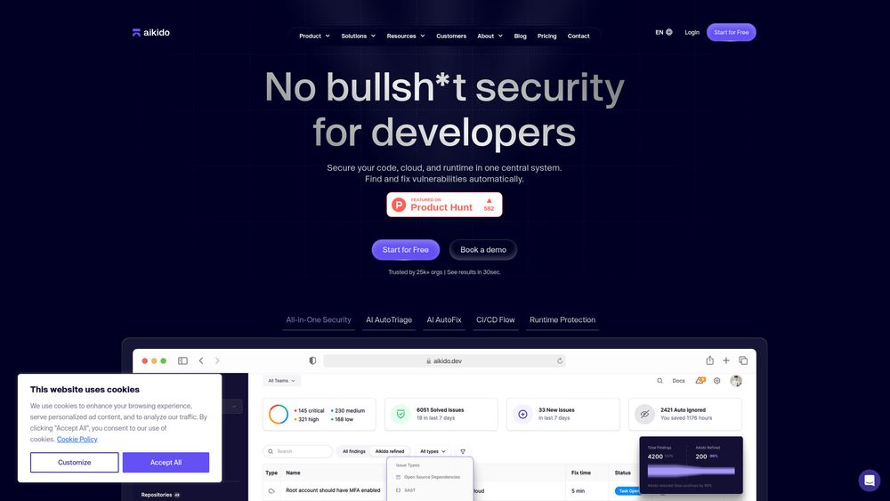 Screenshot of Aikido Security