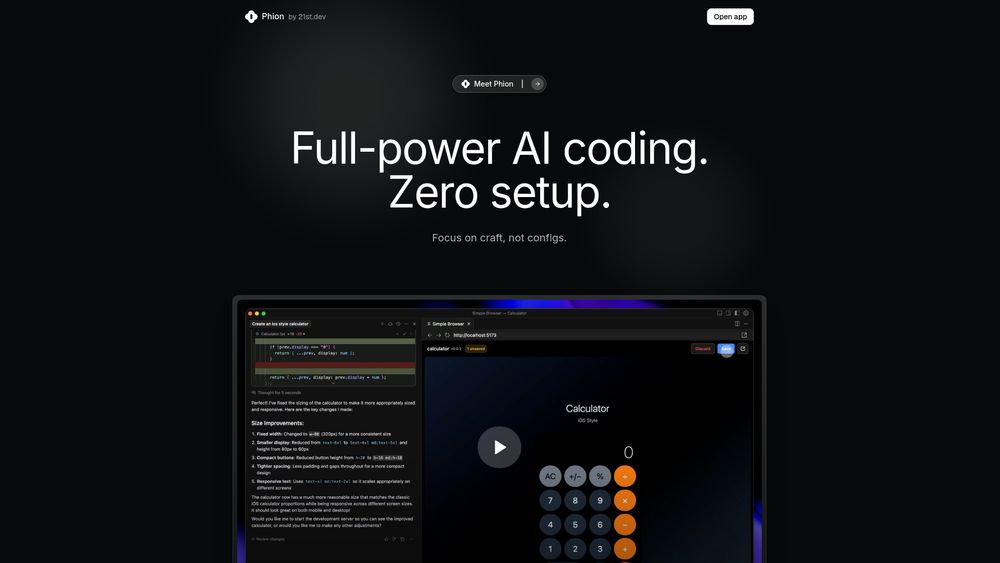 Screenshot of Phion.dev