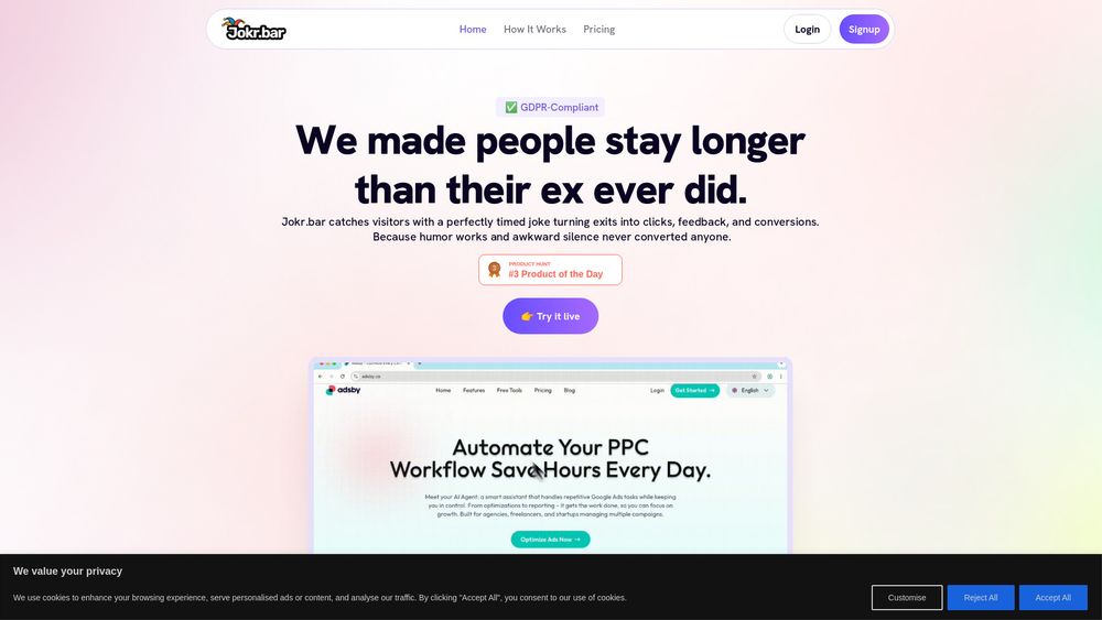 Screenshot of Jokr.bar
