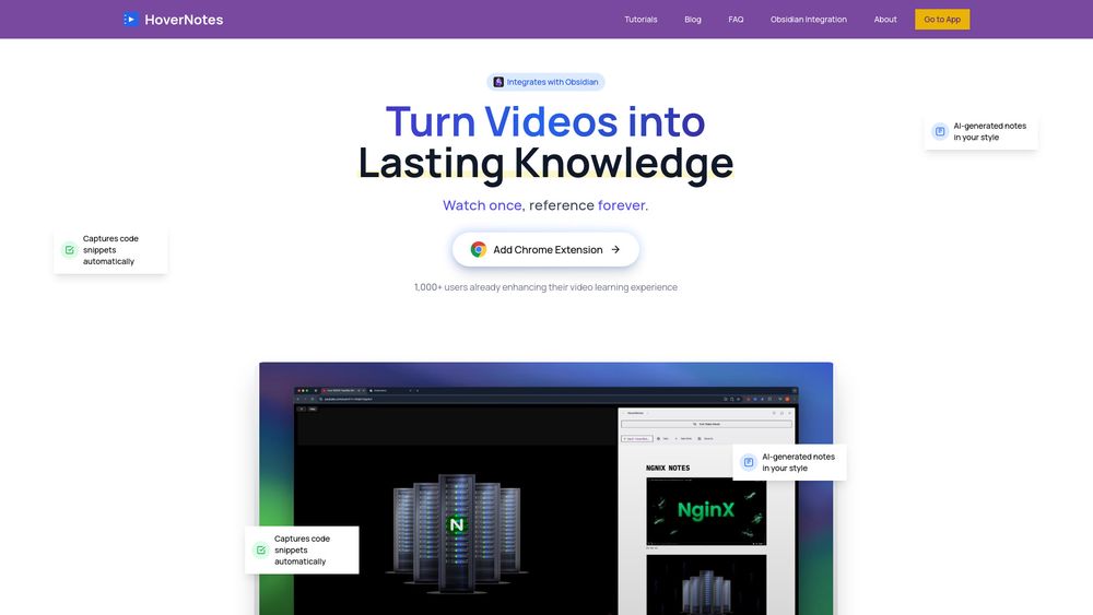 Screenshot of HoverNotes