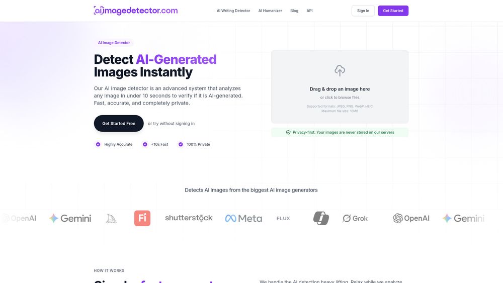 Screenshot of AI Image Detector