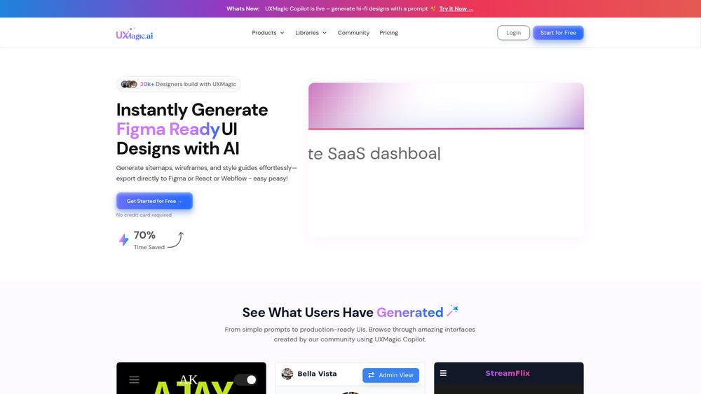 Screenshot of UX Magic